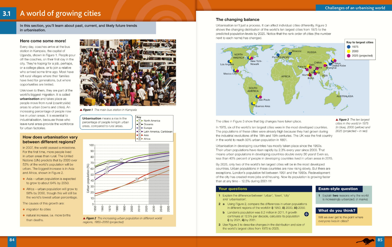 Growing cities textbook pages
