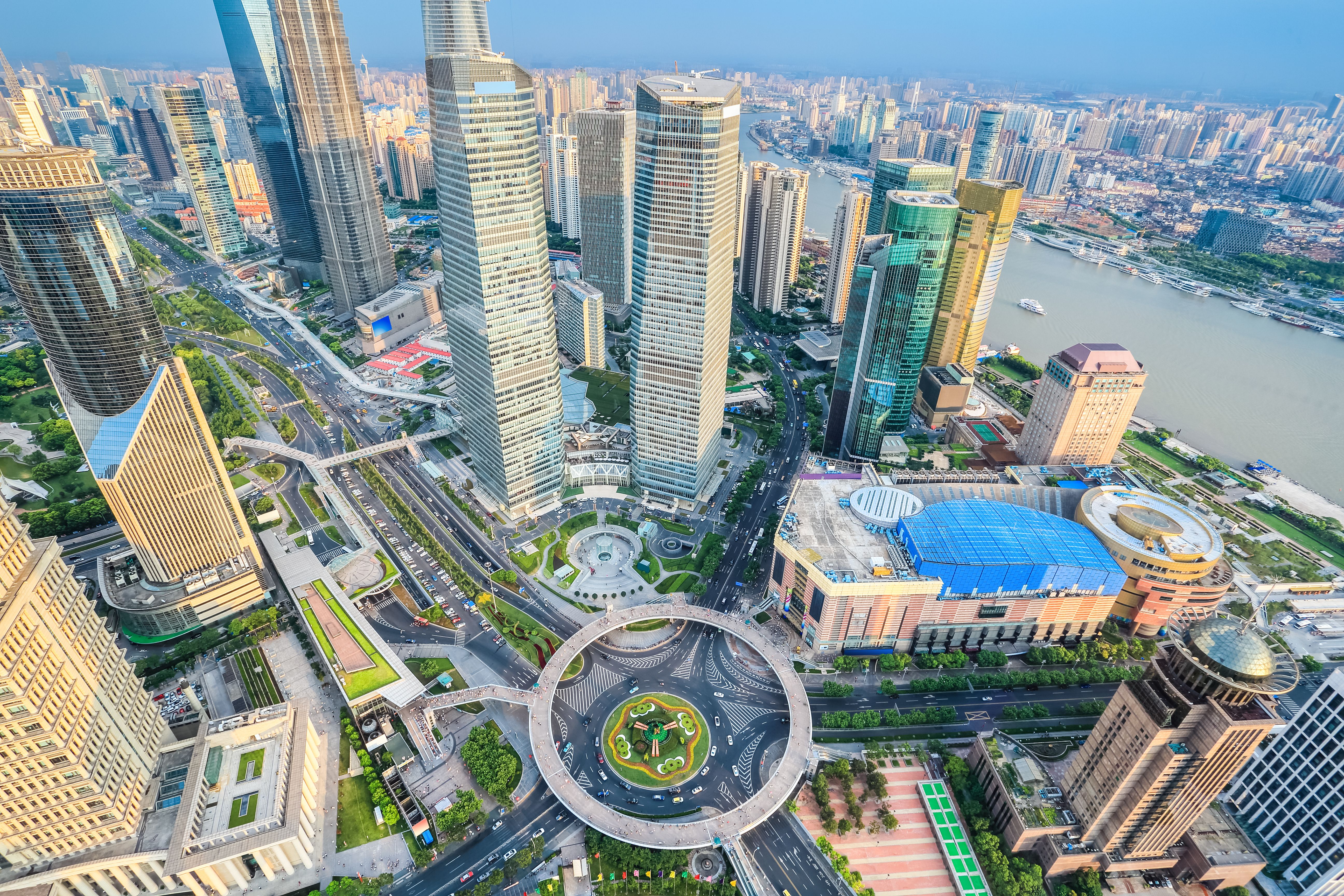 Bird's eye view of Shanghai Lujiazui financial centre