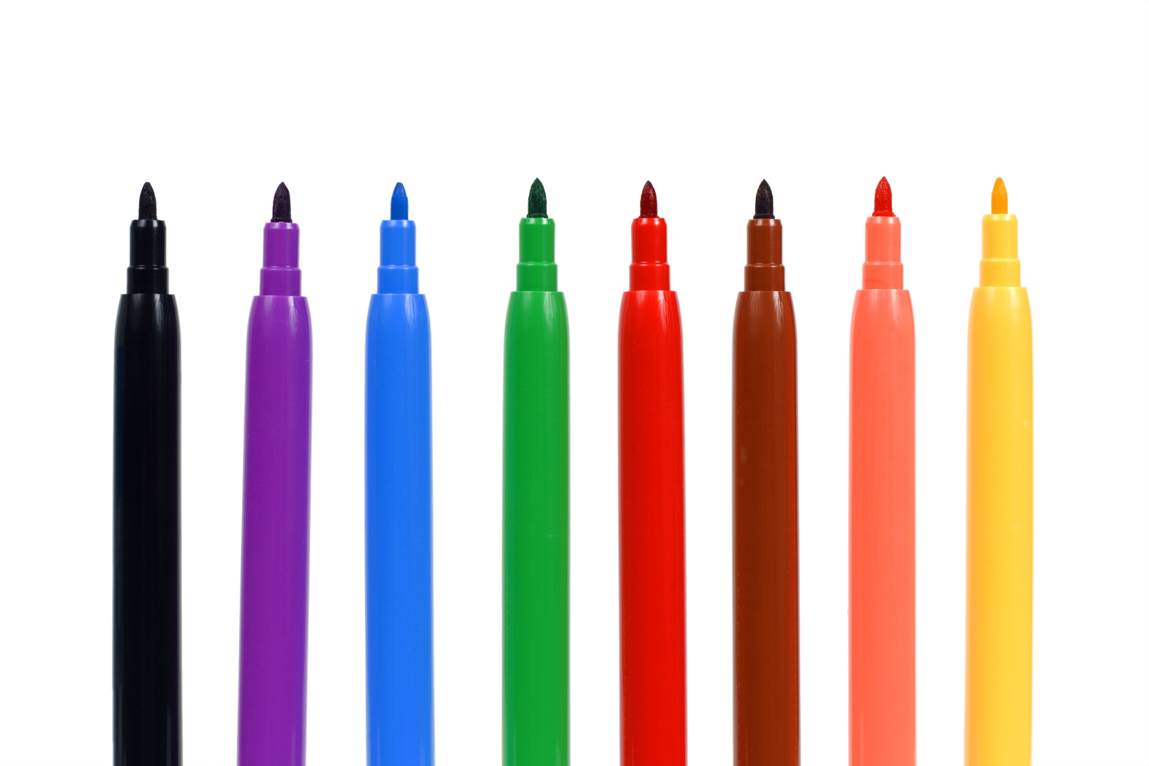 Photo of different coloured pens