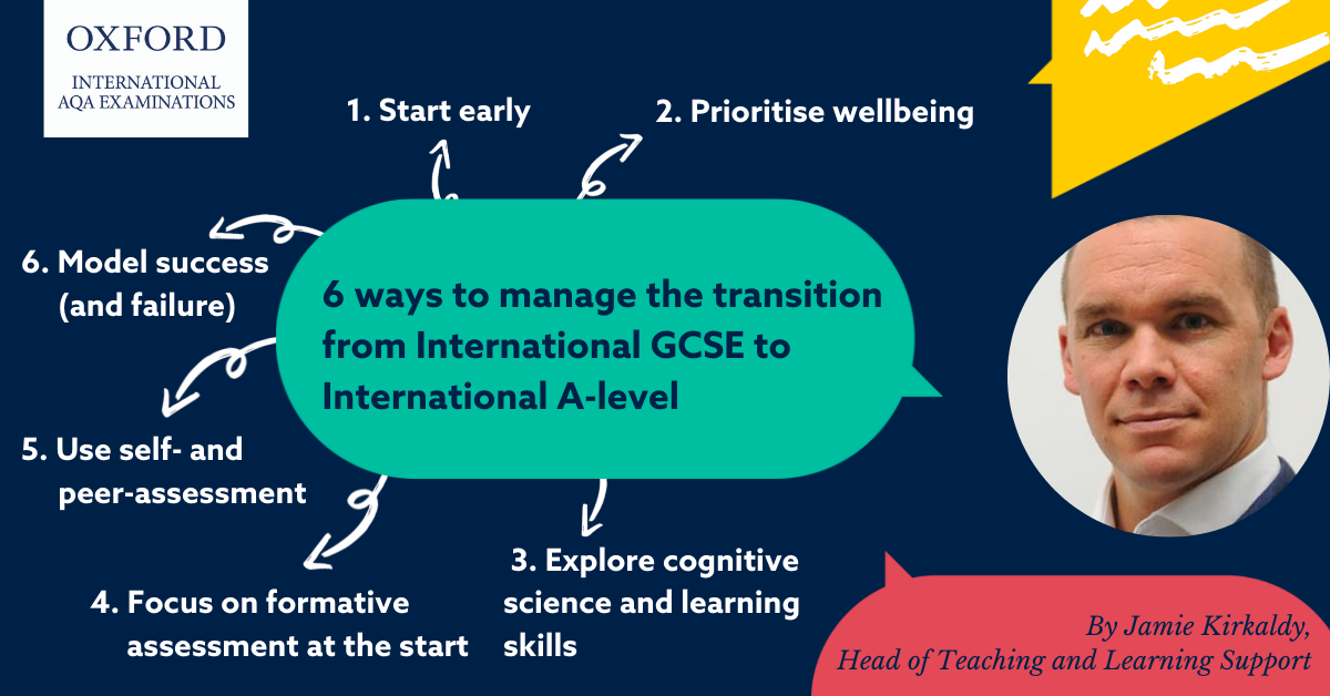 How can you support your students’ transition from International GCSE to International A-level? Our Head of Teaching and Learning Support Jamie Kirkaldy shares six key strategies.